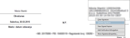 provera validnosti elektronskog potpisa Adobe Reader